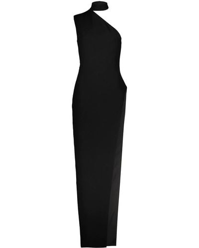 Monot Asymmetric Shoulder Dress Clothing - Black