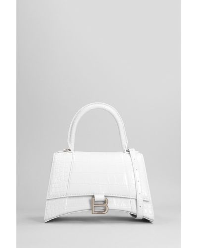 Balenciaga Hourglass B Shoulder Bag - White