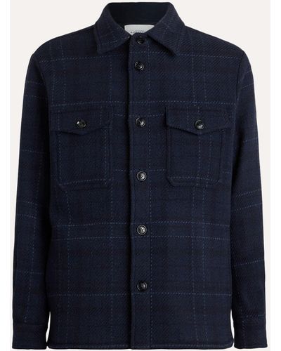 Ballantyne Tartant Jacket In Wool And Cashmere - Blue