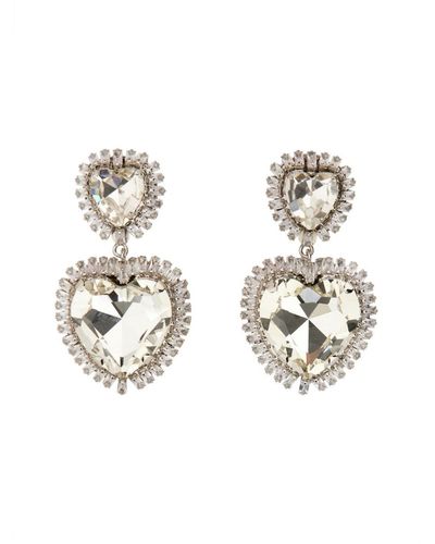 Alessandra Rich Heart Earrings - Metallic