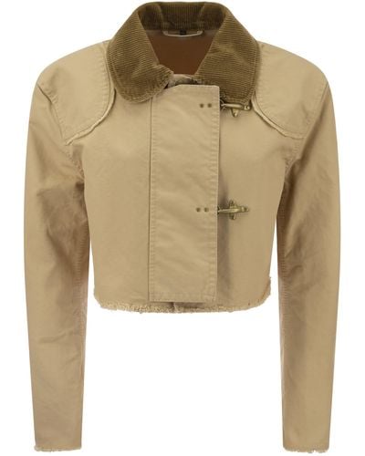 Fay Cropped Wrap Jacket - Natural