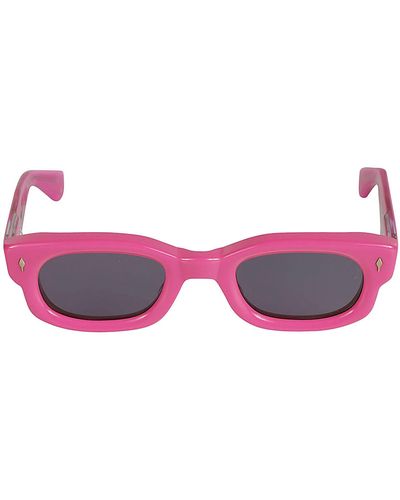 Jacques Marie Mage Flat Rectangle Thick Sunglasses - Pink