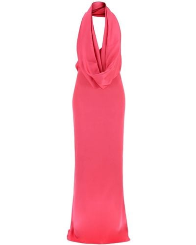 GIUSEPPE DI MORABITO Maxi Gown With Built-In Hood - Pink