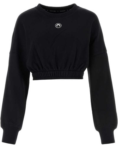 Marine Serre Cotton Sweatshirt - Black