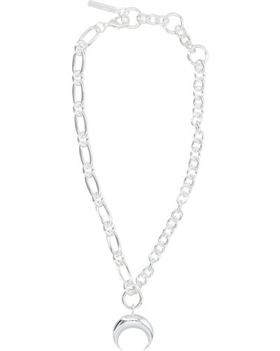 Marine Serre Regenerated Tin Moon Charms Necklace - White