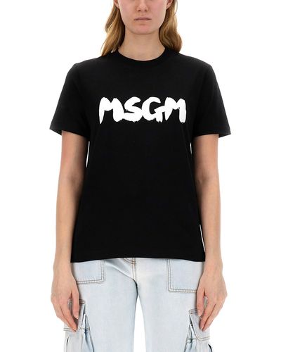 MSGM T-Shirt With Logo - Black