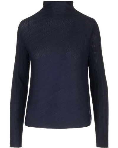 Theory Ribbed Turtleneck - Blue