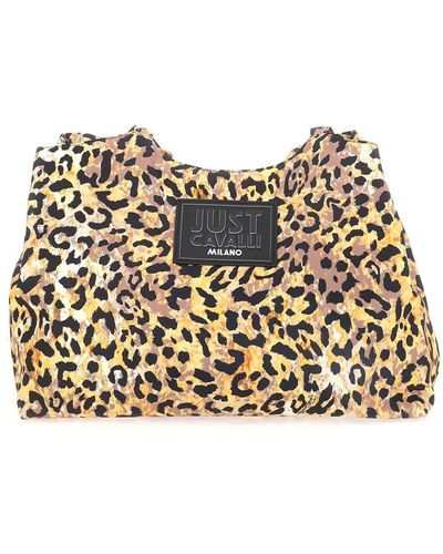 Just Cavalli Leopard Print Shoulder Bag - Black