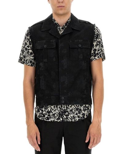 Mens Denim Vest Punk Rock Style Rivet Black Jeans Waistcoat Raw Edge Jacket  M at Amazon Men's Clothing store