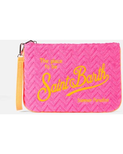 Mc2 Saint Barth Parisienne Terry Pochette With Embossed Pattern - Pink