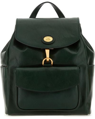 The Bridge Bottle Leather Story Backpack - Black