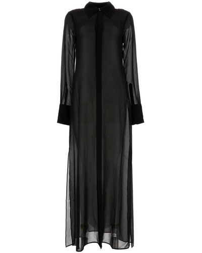 Ami Paris Paris Long-Sleeved Shirt Dress - Black