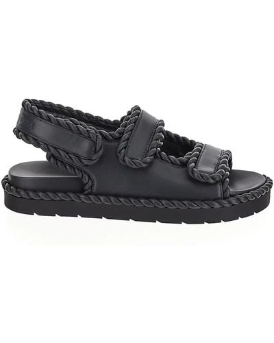 Bottega Veneta Jack Leather Sandals - Black