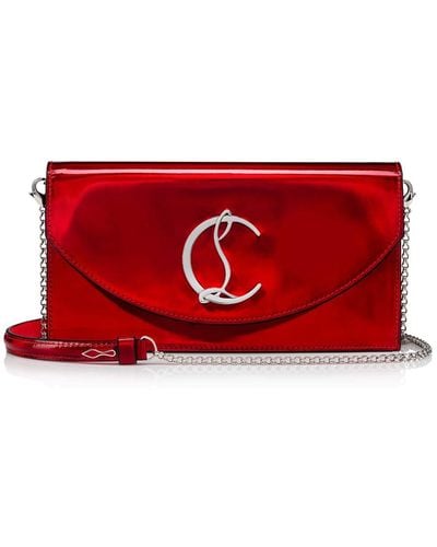 Christian Louboutin Metal Patent Loubi54 Clutch Bag - Red