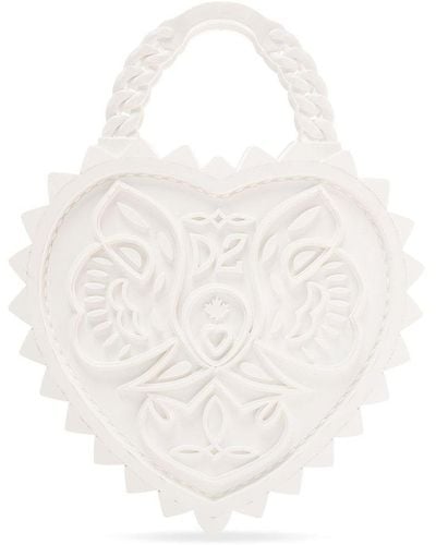 DSquared² Open Your Heart Top Handle Bag - White