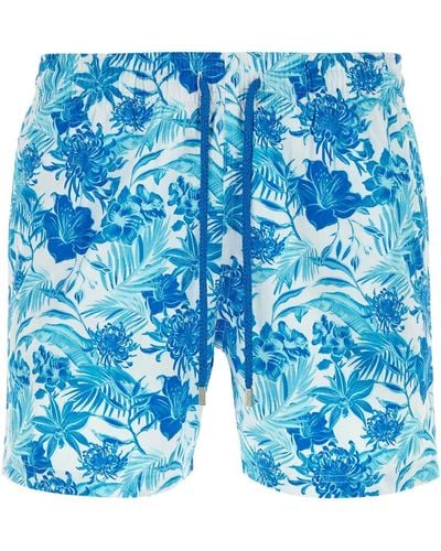 Vilebrequin Printed Stretch Nylon Swimming Shorts - Blue
