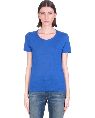 Isabel Marant Killiann T-shirt In Blue Linen