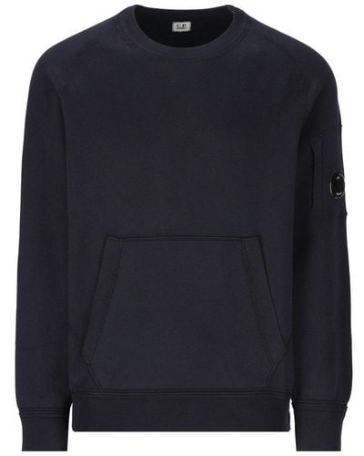 C.P. Company Lens-detailed Crewneck Sweatshirt - Blue