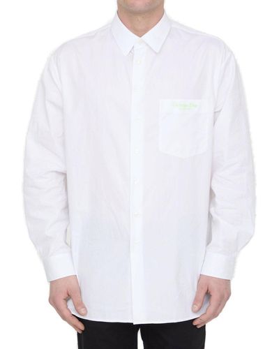 Dior Christian Couture Embroidered Poplin Shirt - White