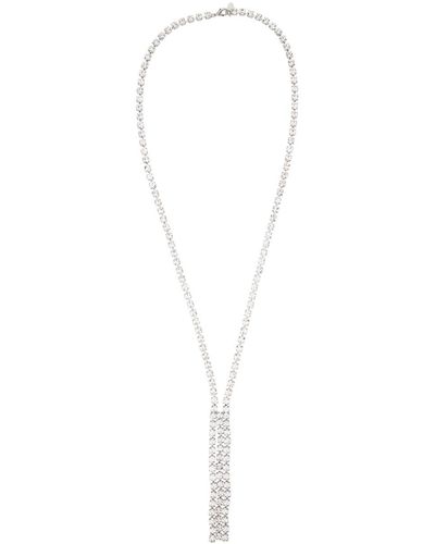 Forte Forte Pendent Strass Long Necklace - White