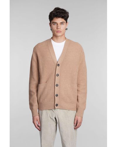 Ballantyne Cardigan In Camel Wool - Natural