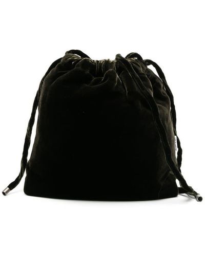 Aspesi B032 Velvet Satchel Bag - Black
