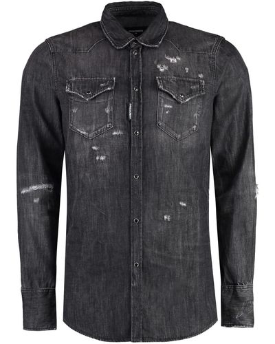 DSquared² Classic Western Denim Shirt - Black