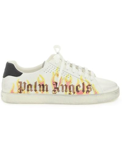 Palm Angels Flame Print 'palm One' Sneakers - White