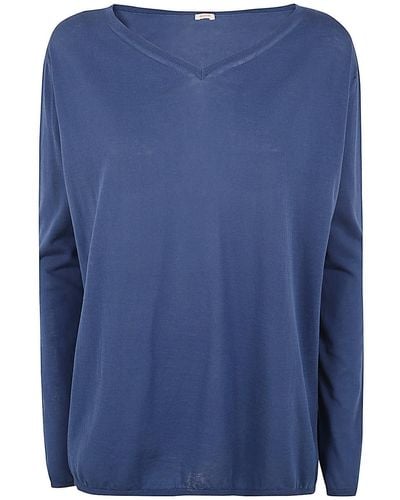 Apuntob V Neck Sweater - Blue