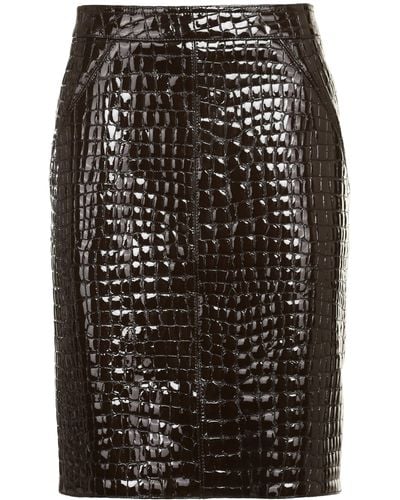 Tom Ford Leather Skirt - Black