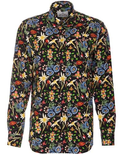 Vivienne Westwood 2 Button Krall Folk Flower Print Shirt - Green