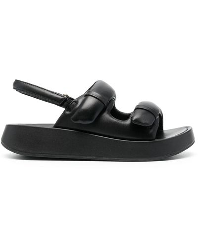 Ash Calf Leather Vinci Sandals - Black