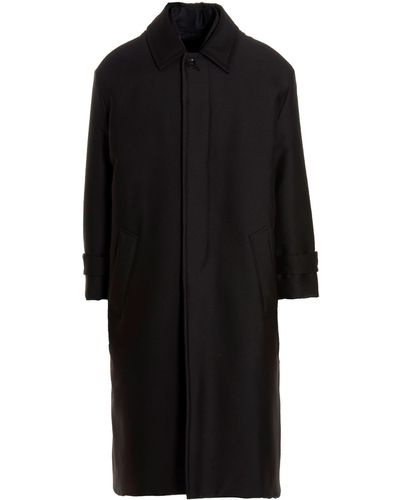 Valentino Garavani Pp Collection Reversible Long Coat - Black