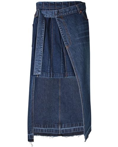 Sacai Asymmetric Denim Skirt - Blue