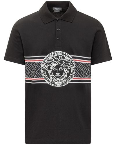 Versace Medusa Piquet Polo - Black