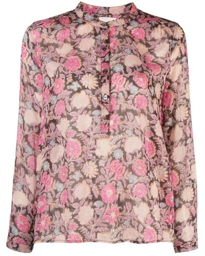 Isabel Marant Floral-print Organic-cotton Shirt - Pink