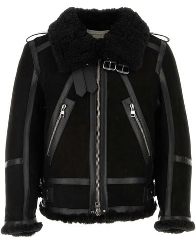 Alexander McQueen Shearling And Nappa Leather Jacket - Black