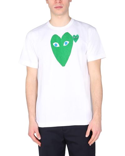 COMME DES GARÇONS PLAY Double Heart T-shirt - Green