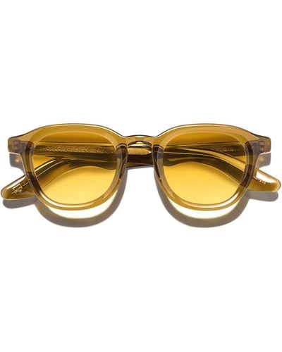 Moscot Dahven Sun Olive Brown (chestnut Fade) Sunglasses - Metallic