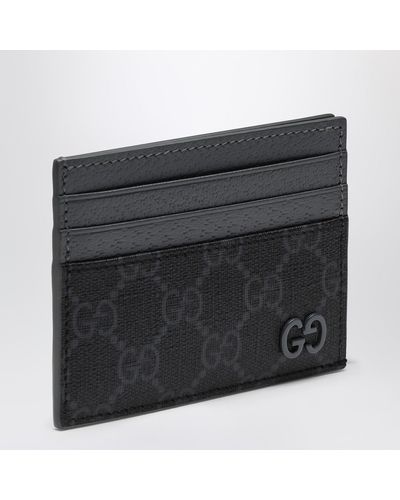 Gucci Gg Supreme\/ Fabric Card Holder - Black