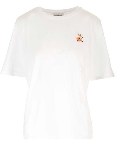 Maison Kitsuné T-Shirt With Speedy Fox Patch - White