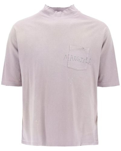 Maison Margiela Handwritten Logo T-Shirt With Written Text - Pink