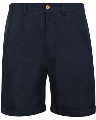 Peninsula Stromboli Linen Shorts - Blue