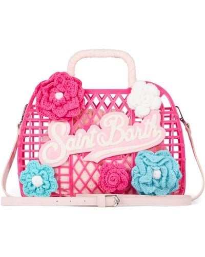 Mc2 Saint Barth Jelly Small Bag With Patches - Pink