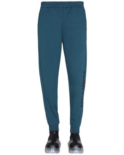 Helmut Lang jogging Pants With Logo Print - Blue