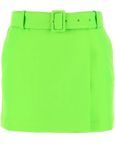 Ami Paris Fluo Wool Mini Skirt - Green