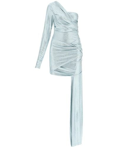 Off-White c/o Virgil Abloh Asymmetric Dress In Laminated Jersey - Blue