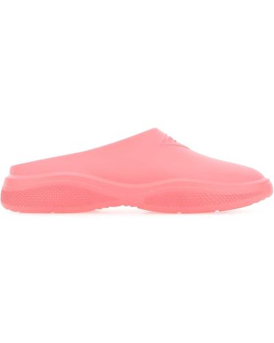 Prada Dark Rubber Slippers - Pink