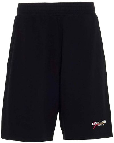 Givenchy Logo Boxy Fit Cotton Fleece Sweat Shorts in Baby Blue