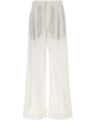 Brunello Cucinelli Trousers With Front Pleats - White
